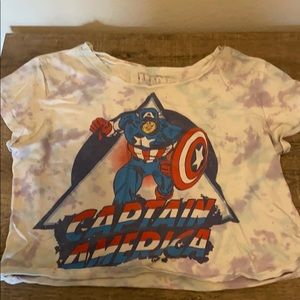 Captain America Tie Dye Crop Top